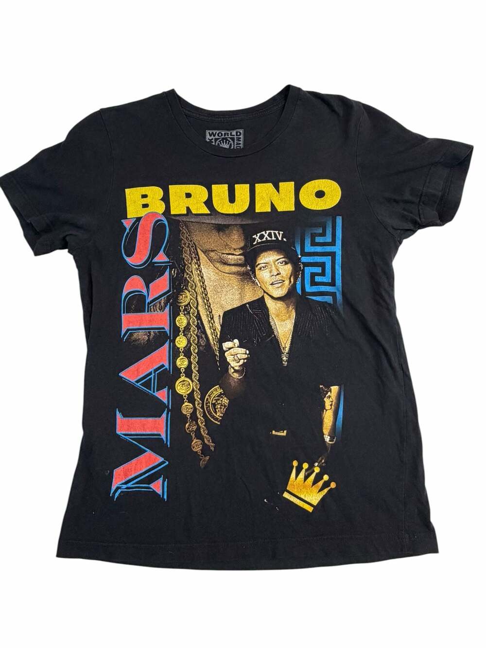 Bruno Mars 24K Magic World Tour T Shirt Mens Medium Black Concert Graphic Tee